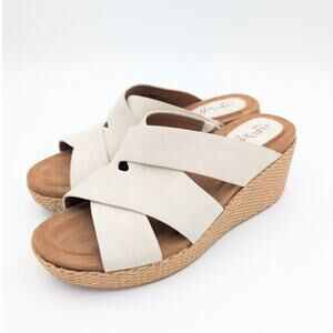 Eurosoft Kailani Platform Wedge Sandal Women's Open Toe Bone Size US8M EU39